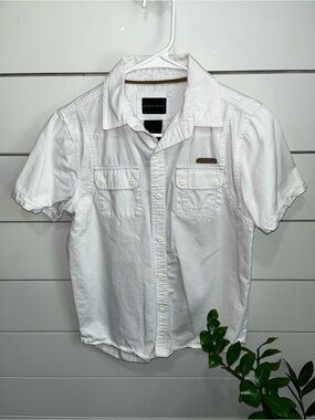 Boys Sean John White Short-Sleeve Casual Button-Down Shirt